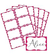 Pink Name Tags,2"x 3" Name Tag Stickers with Pink Border 200 Pcs Adhesive Name Tags Sticker Name ...