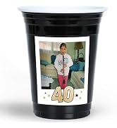 Big Dot of Happiness Custom Adult 40th Birthday Cups, 16oz Disposable Drinkware, Funny Milestone ...