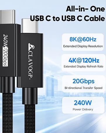 USB C Monitor Cable 6FT