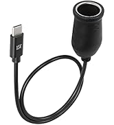 Sinloon USB C to Car Cigarette Lighter Cable 15V Car Cigarette-Lighter Socket Female Converter Po...