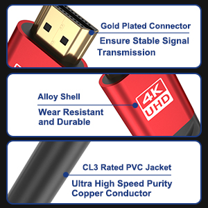 ALLEASA 4K Long HDMI Cable in-Wall CL3