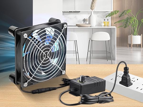 GDSTIME 120mm Computer Fan with Speed Control, for Receiver DVR Xbox Modem AV Cabinet Cooling