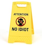 Funny Team Office Gifts - Attention No Idiots. Funny Desk Sign for Coworker Teammate Employee Bos...