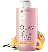 Olay Super Serum Body Wash for Extra Dry Skin, 24hr Long Lasting Rich Hydration, 5+ Ingredient Co...