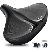 DAWAY W60 Extra Wide Bike Seat - Ultra Comfortable Memory Foam Saddle for Outdoor Indoor Rides, E...