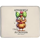 XUNLURY Funny Chicken Mouse Pad, Coquette Green Bow Chicken Mouse Pads for Wireless Mouse Compute...