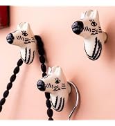 Indian Shelf 3 Pieces Ceramic Kids Horse Wall Hooks Unique Coat Hooks Animal Farmhouse Towel Hook...