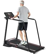 BSJ BESTGYM Walking Treadmill for Seniors with Handrails,Fitness at Home Treadmill,Wide Deck,Digi...