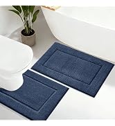 IM HOME Bathroom Rugs Set 2 Pieces, Ultra Soft Thick Plush Fluffy Microfiber Absorbent Bath Mat, ...