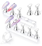Makartt Press On Nail Stand: Silver Nail Stand for Nails Art Display Practice Nail Holder for Pai...