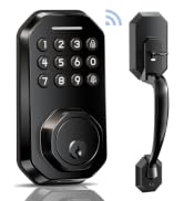 WiFi Smart Door Lock for Front Door, App Control, Keyless Entry Door Lock with Handle Set, Auto L...