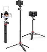 ULANZI MT-44 Extendable Phone Tripod, 59" Selfie Stick Vlog Stand with 2 in 1 Phone Clip, 360° Ba...