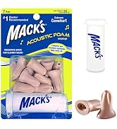 Mack’s Acoustic Foam Earplugs, 7 Pair with Travel Case – Soft, Comfortable Ear Plugs for Concerts...