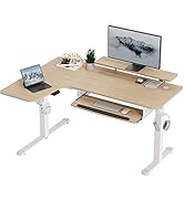 EUREKA ERGONOMIC Standing Desk Adjustable Height 61" Electric Sit Stand Computer Desk L Shaped wi...