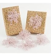 HUIHUANG Curly Bows for Gift Wrapping Self Adhesive Christmas Gift Bows Metallic Red Edge Burst C...