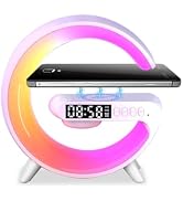 Qivine Charger Atmosphere Lamp, Intelligent LED Table Lamp G Speaker and Charger Lamp with Alarm ...