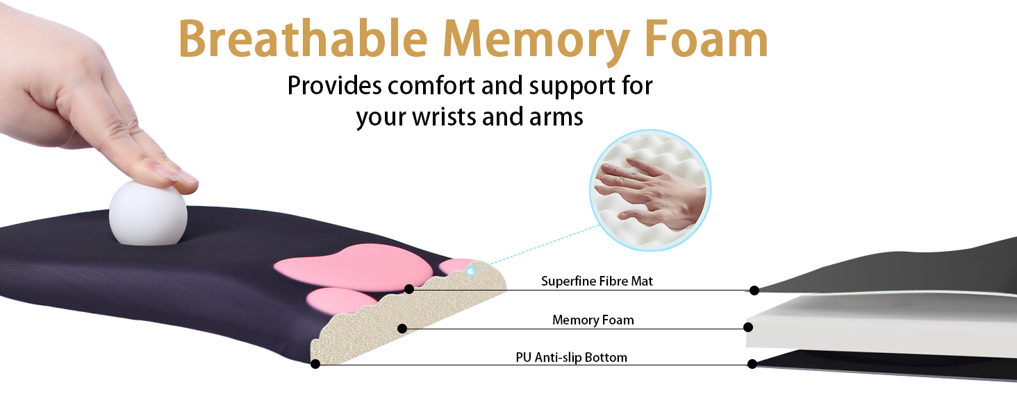 black keyboard pad with wrist support
