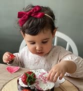 Cherssy Baby Girl 4" Velvet Hair Bows and Headbands, 10pcs Nylon Hairbands Elastic Hair Accessori...