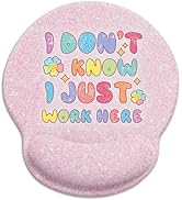 LIMKRIAN Pink Ergonomic Mouse Pad with Wrist Rest, Funny Gaming Mousepad Wrist Support with Non-S...