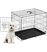 Sweetcrispy 24.4 Inch Single-Door Dog Crate, Durable Metal Pet Kennel with Secure Lock, Foldable ...