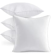 MIULEE 18x18 Inch Pillow Inserts Pack of 4 with 100% Cotton Cover | Throw Pillow Inserts, Square ...
