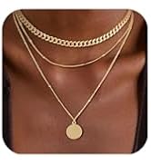 Layered Gold Silver Necklace for Women Non Tarnish,Dainty Choker Statement Chunky Necklace Stack ...