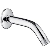 BRIGHT SHOWERS 6 Inch Brass Shower Arm with Flange Shower Pipe Arm for Wall Mount Fixed and Handh...