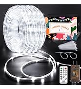 KNONEW 164FT 1000LED Rope Lights for Outside,Outdoor String Lights Waterproof 8 Modes Clear Tube ...