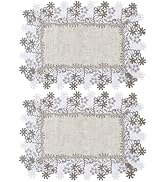 Winotic Natural Neutral Earth Tones Beige Floral Lace Placemats Set of 2 Table Topper Dresser Sca...