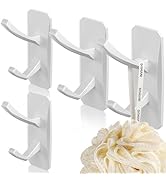 INVIHUG Adhesive Hooks, Large Size Heavy Duty Adhesive Wall Hooks for Towel, Robe, Loofah, Keys, ...