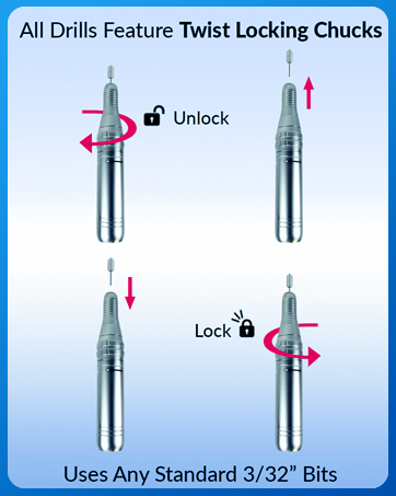 Medicool Twist Lock Chuck Use any Standard Bits