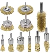 SBGGRL 11 Pcs Wire Brush Drill Attachments-Wire Wheel for Drill Set Carbon Steel Cup & End Brushe...