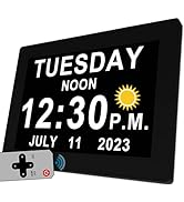 19 Alarms Digital Clock with Voice Talking Time, Auto DST, 20 Custom Reminders, 10-Leve...