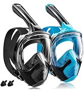 Aegend Full Face Snorkel Mask for Adults Youth, Snorkeling Gear with Emergency Removal Handle, La...