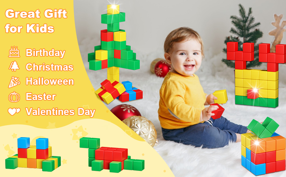 Magnetic Building Blocks For Toddlers STEM Sensory Toys for 3 4 5 6 7 8+ Year Old Boys