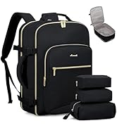 LOVEVOOK 40L Travel Backpack Flight Approved Carry on Backpack,3 Packing Cubes,Waterproof Persona...