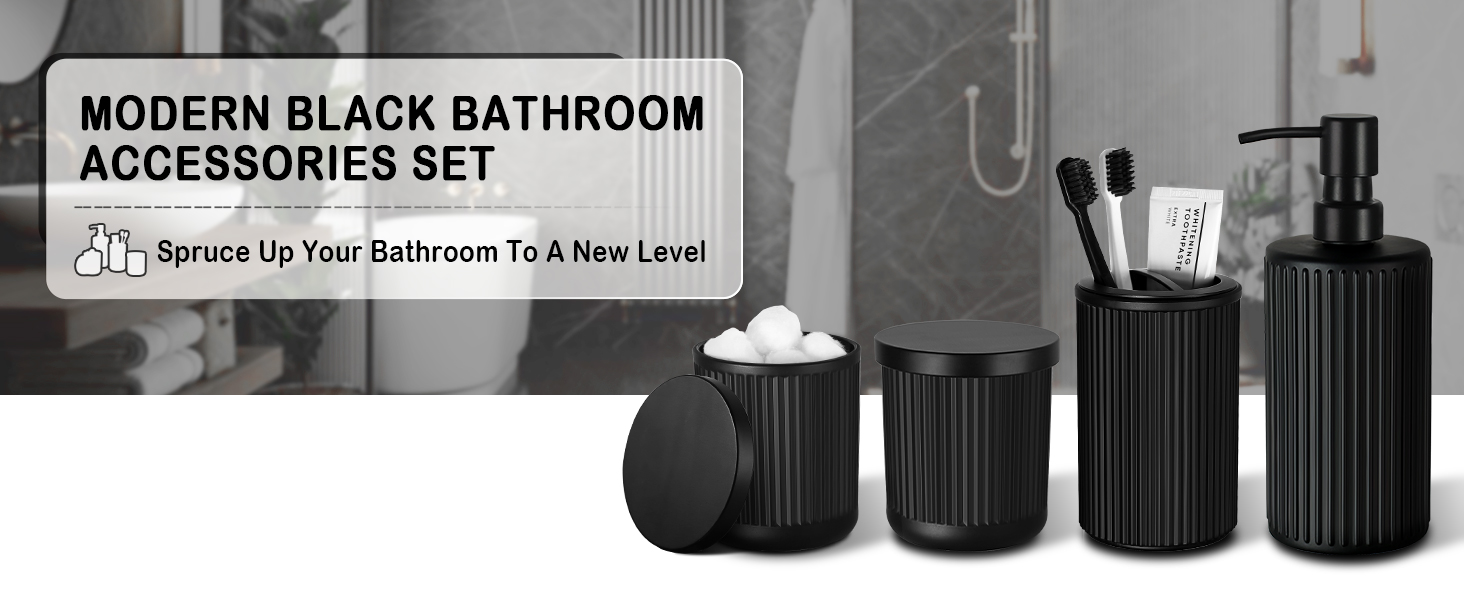 matte black bathroom accessories set
