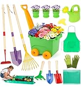 Kids Gardening Set, Outdoor Toys with Wheelbarrow and Kids Garden Tools, Toddler Gardening Set wi...