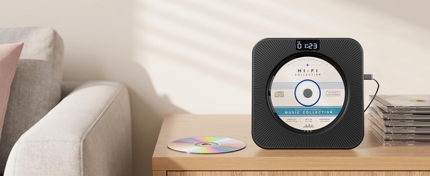 MEGATEK CP28BR Portable Desktop CD Player with Front-Loading CD Player