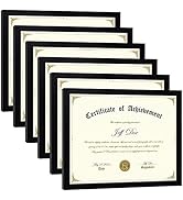 HappyHapi Document Frame, Certificate Frame 8.5 x 11 Multi-Pack, Diploma Frame 6 Pack, 8.5x11 Pic...