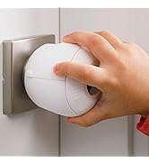 Child Safety Door Knob Cover (4 Pack) Hard-to-Remove Dual-Lock Door Handle Covers for Kids - Reus...