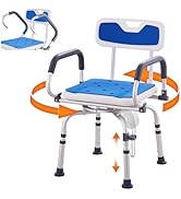 VEVOR Swivel Shower Chair 360 Degree, Adjustable Shower Seat with Pivoting Arms for Inside Shower...