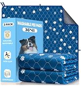 Fostanfly Washable Pee Pads for Dogs, 2 Pack Large 36"x41" Ultra-Absorbent and Leak-Proof Non-Sli...