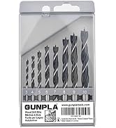 Gunpla 8pcs Wood Drill Bits Set, Carbon Steel Twist Brad Point Drill Bits Woodworking Bore Holes ...