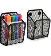 MaxGear Magnetic Pen Holder, 2 Pack Mesh Pencil Holder for Desk Storage Basket Organizer Marker H...
