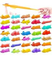 Dshengoo 36pcs Finger Slingshot Catapult Animal Toys,Flick Stretchable Rubber Animals,Flying Stre...