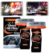 KLIFE 2 Pcs Glass Oil Film Remover for Car, 100ml Roll-On Glass Compound with Cleaning Board, Aut...
