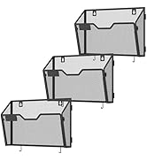 Docnest 3 Pack Hanging Wall File Holders, Mesh Wall Letter File Holder, Wall Mounted Mail Paper D...