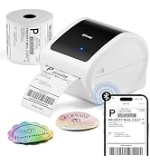 Omezizy Bluetooth Shipping Label Printer with 1 Roll Labels - D520BT Thermal Label Printer, Therm...