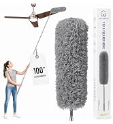 GÜTEWERK Extendable Microfiber Duster, 100 Inch - Feather Dusters for Cleaning Ceiling Fans, Blin...